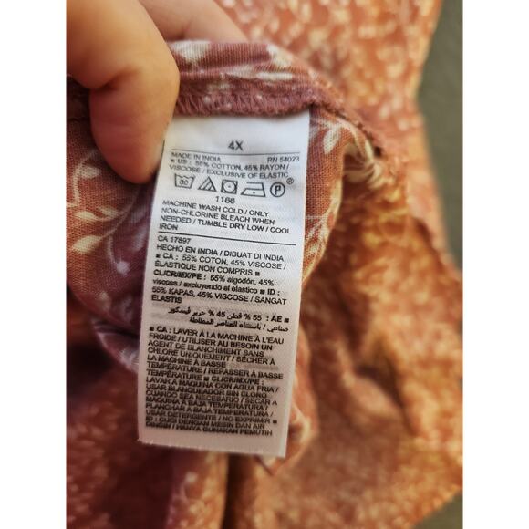 OLD NAVY Rose Pink Floral Maxi Dress Size 4X Smocked Top Ruffle Cottage NWT - Picture 9 of 11